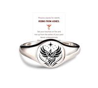 Rise From Ashes Chevalière Phoenix pour femme, bague de motivation Phoenix sert de rappel constant de surmonter les défis, bijoux inspirants pour elle, 9, Cuivre, Aucune pierre précieuse