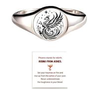 Rise From Ashes Phoenix Chevalière, Bague Phoenix En Argent Sterling S925, Bague D'incitation Rise From Ashes, Chevalière Phoenix Hommes, Cadeaux De Bijoux Inspirants Pour Femmes Hommes (B,8)