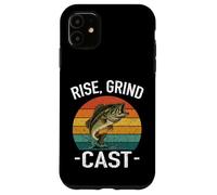 Rise Grind CAST Amateur de pêche Fish Whisperer Adventures Lake Coque pour iPhone 11