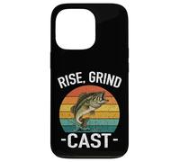 Rise Grind CAST Amateur de pêche Fish Whisperer Adventures Lake Coque pour iPhone 13 Pro