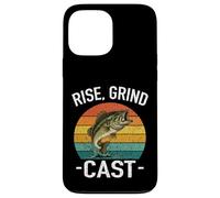 Rise Grind CAST Amateur de pêche Fish Whisperer Adventures Lake Coque pour iPhone 13 Pro Max