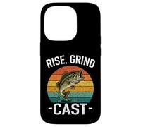 Rise Grind CAST Amateur de pêche Fish Whisperer Adventures Lake Coque pour iPhone 14 Pro