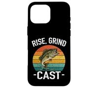 Rise Grind CAST Amateur de pêche Fish Whisperer Adventures Lake Coque pour iPhone 16 Pro Max