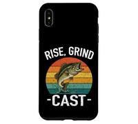 Rise Grind CAST Amateur de pêche Fish Whisperer Adventures Lake Coque pour iPhone XS Max
