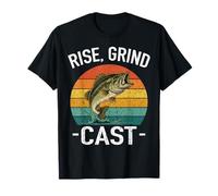 Rise Grind CAST Amateur de pêche Fish Whisperer Adventures Lake T-Shirt