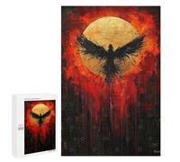 Rise of The Phoenix Contemporary Expressionist Artwork, 1000 PCS Puzzle-Image en Bois, Cadeau du Nouvel an; pour Partager Un Moment Autour De La Table