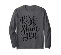 Rise & Shine Girl Morning Energy Message Citation pour Elle Manche Longue