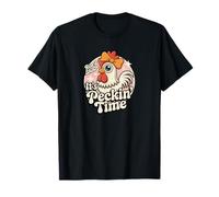 Rise & Shine It's Peckin' Time Cute Retro Chicken Lovers T-Shirt
