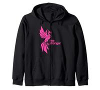 Rise Stronger Phoenix Design Rose Fluo Sweat à Capuche