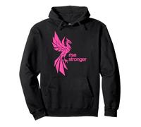 Rise Stronger Phoenix Design Rose Fluo Sweat à Capuche