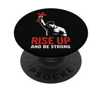 Rise Up and Be Strong Croix chrétienne de Motivation pour Homme et Femme PopSockets PopGrip Adhésif