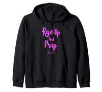 Rise Up and Pray Verse de la Bible Dieu chrétien Rose Sweat à Capuche