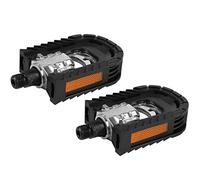 Risegun 1 Paire de Pédales de Vélo, Pédales de Pliantes VTT Antidérapantes en Aluminium avec Réflecteurs, Accessoires de Vélo de Plein Air pour BMX, MTB, vélos de Course