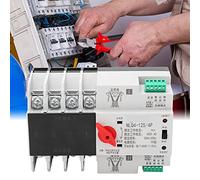 Risegun 3 Phase4 Commutateur de transfert automatique 4P triphasé 4 fils, montage sur rail DIN, contrôle de l'alimentation sans interruption, 400 V80 A