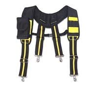 Risegun Ceinture Porte Outil Bretelles, Bretelles réglables à 3 points rembourrées, 600D Polyester Harnais D'outillage Type H Sangle à Outils Ceinture De Travail Bretelles Pour Eélectricien, Menuisier