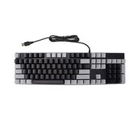 Risegun Clavier de Jeu mécanique avec Interrupteur Bleu, rétroéclairage RVB, Design Ergonomique, Filaire, USB, 104 Touches pour Joueurs sur PC, dactylographes, Alliage d'aluminium (Gris Noir)