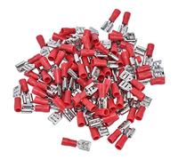 Risegun Cosses Électriques Isolées à Sertir Doubles, 100PCS FDD2-250 Connecteur à cosse, connecteur à cosse femelle de conductivité avec coque isolante pour câble de 1,5 à 2,5 mm²