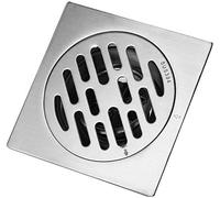 Risegun Filtre de sol carré - 100 x 100 mm - Siphon de sol de douche d'extérieur - En acier inoxydable inodore - Convient pour salle de bain, toilettes, baignoire, balcon