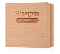 Risegun Lot de 6 plaques de contreplaqué de hêtre rouge, 0,3 x 30,5 x 30,5 cm, Bubinga, bois brut pour travaux manuels, découpe CNC, peinture