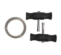 Risegun Outil de dépose de pare-brise de voiture, poignée en caoutchouc, fil de coupe de verre, pièces d'outils automobiles, simple brin, trois brins pour remplacement de verre (Trois brins de fil