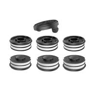 RISELION 3405685 Bobine de rechange, Compatible avec tondeuse à gazon EINHELL GC-ET 4530 / Bobine de fil pour coupe-bordure électrique/débroussailleuse (6 bobines de fil + 1 couvercle de taille-haie)