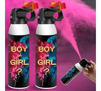 RISEMART (2 pièces roses) Canon à fumigene Gender Reveal, avec poudre canons à confettis biodégradables à 100% pour Révélation fête prénatale Pour garçons et filles