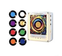 RiseNova Lecteur de musique magnétique NFC avec design rotatif en vinyle | 9 enregistrements interchangeables, effets LED dynamiques, haut-parleur magnétique rétro pour réfrigérateur