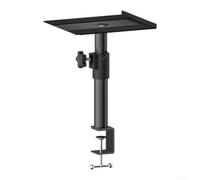 RiseNova Supports d'enceintes réglables sans perçage pour bureau | Support de serrage en métal avec inclinaison à 15° et gestion des câbles, capacité de 18,1 kg pour moniteurs et ordinateurs