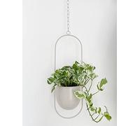 RISEON Pot de Fleurs bohème Beige en métal à Suspendre au Mur et au Plafond, Pot de Fleurs Moderne, Support de Plantes du Milieu du siècle, jardinière Minimaliste pour intérieur et extérieur