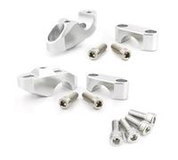 Riser Guidon Rehausseur Rehausseurs Guidon Moto Fat Bar Back Move Riser pour Aprilia pour Tuono pour 1000 R pour RX125 pour SX125 28 mm 1 1/8" Guidon Rehausse(Silver)