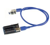 Riser plaque PCIe 1x vers PCI-E 4x - 2 PORTS - Avec reprise d'alimentation SATA
