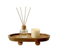 Risers De Décoration - Petite Étagère Ovale En Bois, Supports D'affichage | Plate-forme D'organisation De Comptoir Rustique, Maison, Hôtel, Bar, Cuisine, Évier, Toilettes, À Café, Bougies, Épon