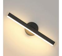 Riserva 12W Applique Murale Moderne, 3000K Blanc Chaud Lampe Murale, Applique Intérieur Rotatifs à 300° pour Salon, Chambre, Escalier et Couloir, Noir 38cm