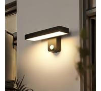 Riserva 17W Applique Murale Exterieur LED Detecteur de Mouvement, 3000K Blanc Chaud, 350° Réglable Lampe Mural Exterieur, Noir Luminaire Mural Moderne pour Terrasse, Entrée, Jardin, Garage