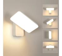 Riserva Applique Murale Exterieur Blanche, IP65 16W Lampe Mural Exterieur LED 350° Pivoter, 3000K Blanc Chaud, Luminaire Mural Moderne pour Cour, Jardin, Garage, Couloir, Escaliers