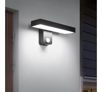 Riserva Applique Murale Exterieur Detecteur de Mouvement, 17W IP65 Éclairage Extérieur LED Moderne, 6500K Blanc Froid, 350° Lampe Murale Noire pour Jardin, Entrée, Patio, Garage, Porche