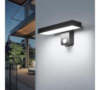 Riserva Applique Murale Exterieur Detecteur de Mouvement, 17W IP65 Éclairage Extérieur LED Moderne, 6500K Blanc Froid, 350° Lampe Murale Noire pour Jardin, Entrée, Patio, Garage, Porche