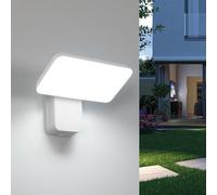 Riserva Applique Murale Exterieur LED Blanche, 16W IP65 Lampe Exterieur Murale Moderne, 6500K Blanc Froid, 350° Pivoter Lampe Murale Aluminium pour Jardin, Terrasse, Patio, Couloir