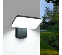 Riserva Applique Murale Exterieur Noir LED, 16W Lampe Exterieur Murale Moderne, 350° Pivoter IP65 Lampe Murale Aluminium pour Jardin, Terrasse, Cour, Couloir, Garage, 6500K Blanc Froid