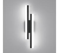 Riserva Applique Murale Interieur LED Noir, 16W Lampe Murale Moderne, Lumière Blanche Froide 6500K, Luminaire Murale Minimaliste Métal pour Chambre à Coucher, Salon, Bureau, Couloir, Escalier