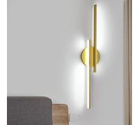 Riserva Applique Murale Intérieure, 24W Lampe Murale LED Moderne, Luminaire Mural Or Linéaire Aluminium pour Chambre à Coucher, Salle de Séjour, Escaliers, Étude, Hôtel, 6500K Lumière Blanche