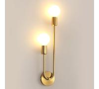 Riserva Applique Murale Intérieure E27, Lampe Murale Vintage Industrielle, 2-Lumière Luminaire Mural Or en Métal Pour Chambre à Coucher, Salon, Salle à Manger, Escalier, Hôtel