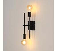 Riserva Applique Murale Intérieure Industrielle, E27 Lampe Murale Vinage Noir, 350° Réglable Luminaire Mural en Métal pour Chambre à Coucher, Couloir, Salon, Hôtel, Café