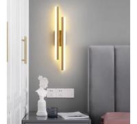 Riserva Applique Murale Intérieure LED 16W, 1800LM Créative Longue Parallèle Lampe Murale Moderne 3000K Lumière Chaude, Acrylique Luminaire Mural Interieur pour Salon, Chambre, Escalier, Couloir (Or)
