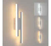 Riserva Applique Murale Intérieure LED, 16W 1800LM Lampe Murale Moderne, 3 Température de Couleur 3000K/4500K/6500K, Acrylique Luminaire Mural Blanc pour Chambre, Escalier, Salon