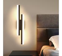 Riserva Applique Murale Intérieure LED, Lumière Chaude 3000K, 16W Luminaire Mural Moderne Noir, Lampe Murale Decorative Aluminium pour Chambre, Salon, Escalier, Couloir, 40cm