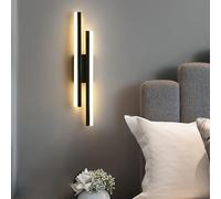 Riserva Applique Murale Intérieure LED, 16W Lampe Murale Moderne Noir, Luminaire Mural Interieur pour Chambre, Salon, Couloir, Escalier, 3000K Lumière Chaude