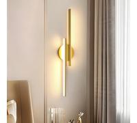 Riserva Applique Murale Intérieure LED, 24W Lampe Murale Or, 3000K Lumière Chaude, Luminaire Mural Moderne Linéaire pour Chambre à Coucher, Salon, Salle à Manger, Balcon, Escalier