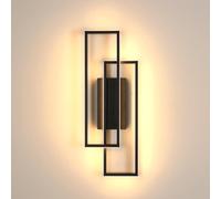 Riserva Applique Murale Intérieure LED 32W, Noir, 3000K Blanc Chaud | Lampe Murale Moderne Simple Aluminium pour Chambre, Salle à Manger, Salon, Escalier, Hôtel, Rectangle