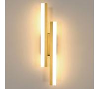 Riserva Applique Murale Intérieure Or, 16W Lampe Murale Moderne LED, 3000K Blanc Chaud, Luminaire Mural Acrylique Chambre à Coucher, Salon, Escalier, Couloir, Hôtel